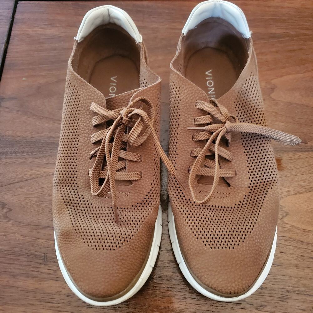 Vionic Mens Size 9 Brown Walking Shoes Orthotic Arch Support Sneaker